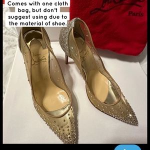 Christian Louboutin
Follies Strass 100mm Glitter Mesh Red Sole Pumps